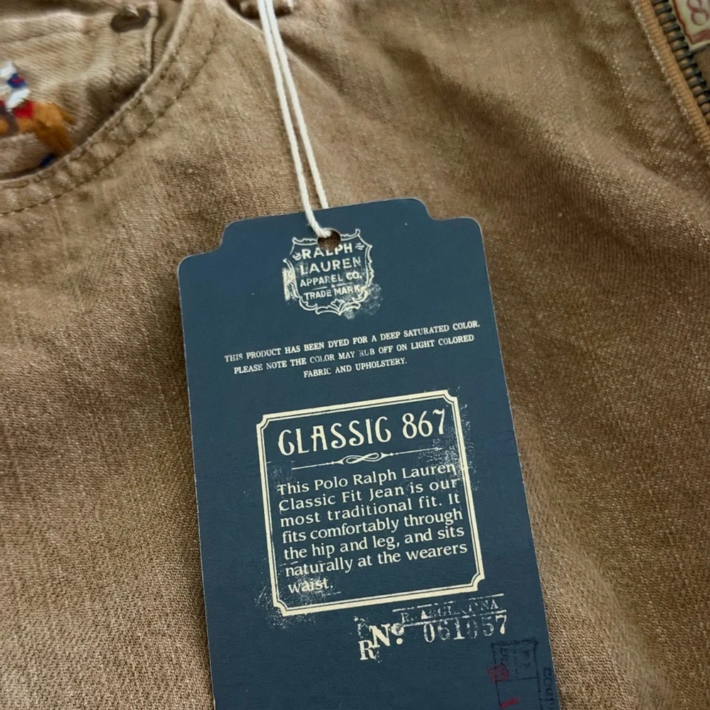 NWT Polo Ralph Lauren Classic Fit Baxter Tan 867 Jeans Size 32x32 - Picture 10 of 16